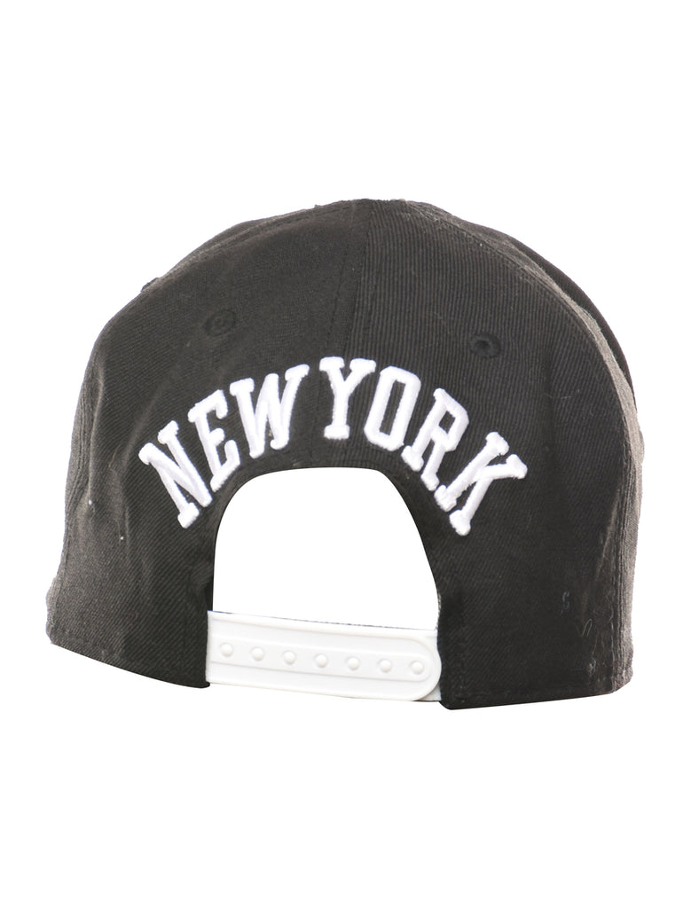 Black New York Printed Embroidered Cap - XS