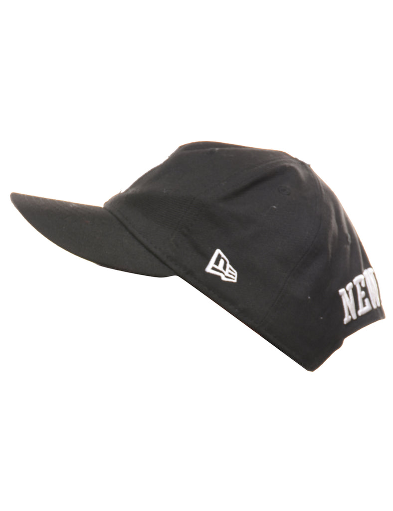Black New York Printed Embroidered Cap - XS