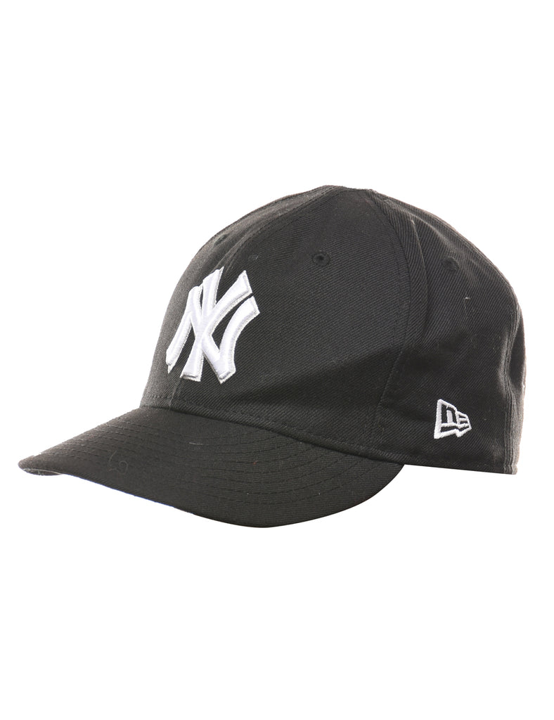 Black New York Printed Embroidered Cap - XS