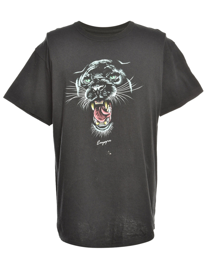 Black Panther Printed Animal T-shirt - L