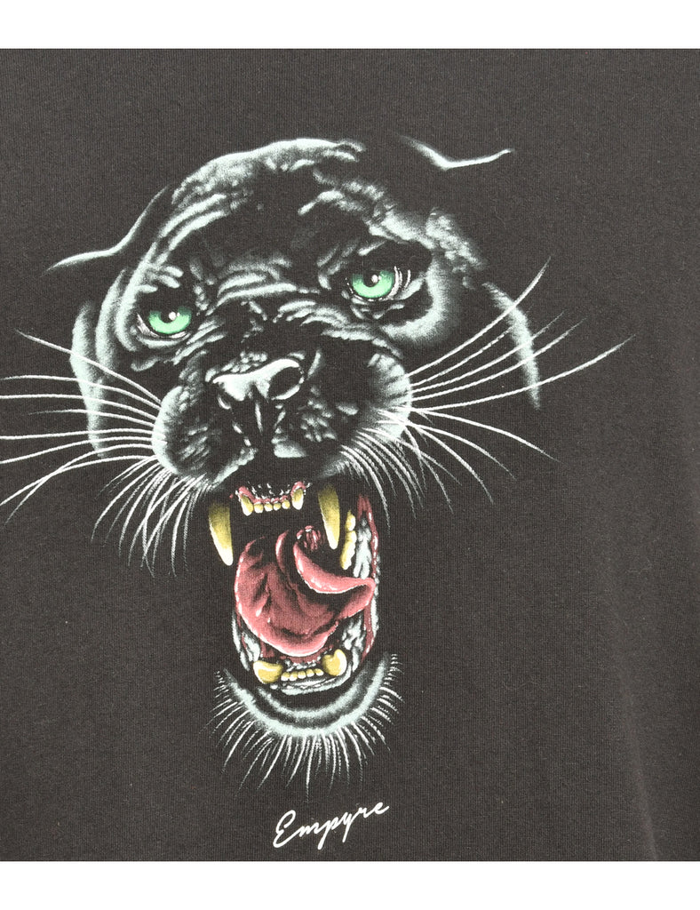 Black Panther Printed Animal T-shirt - L