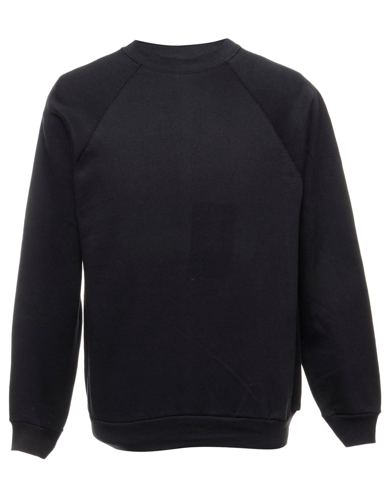 Black Plain Sweatshirt - L