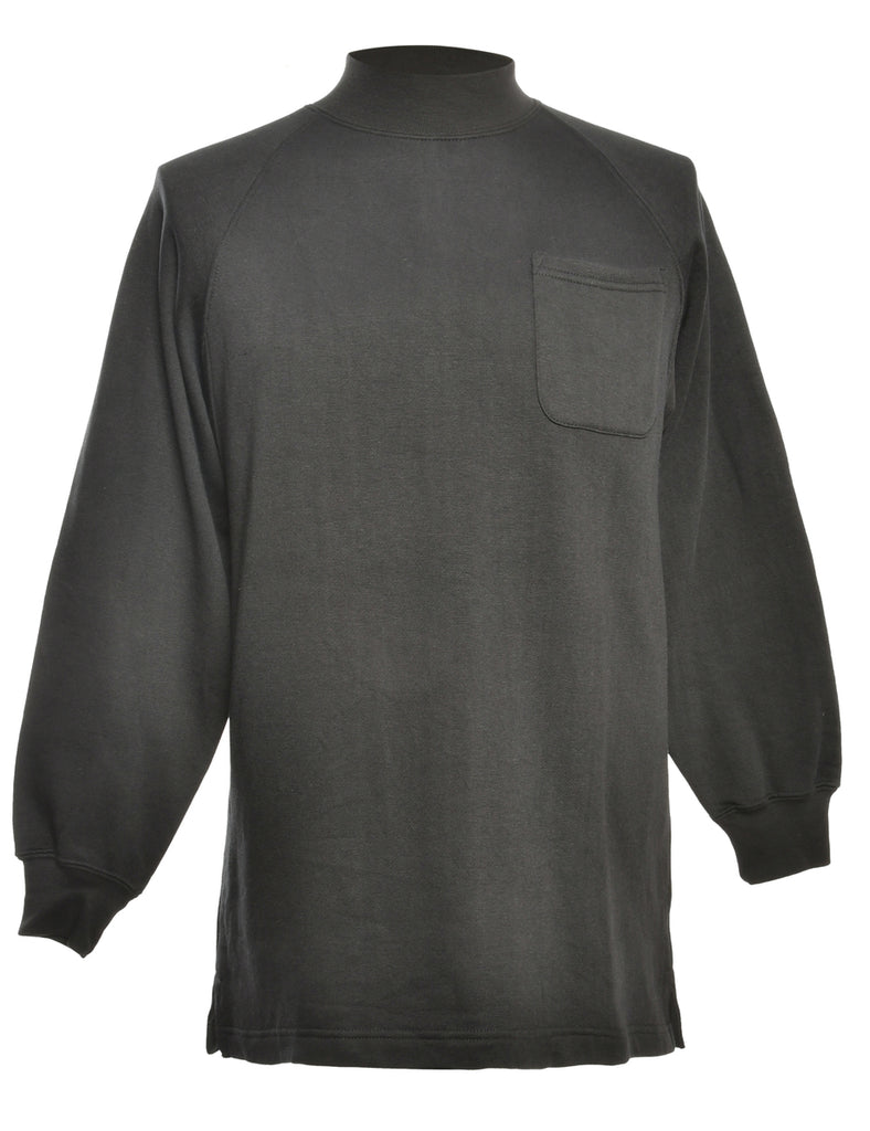 Black Plain Sweatshirt - M