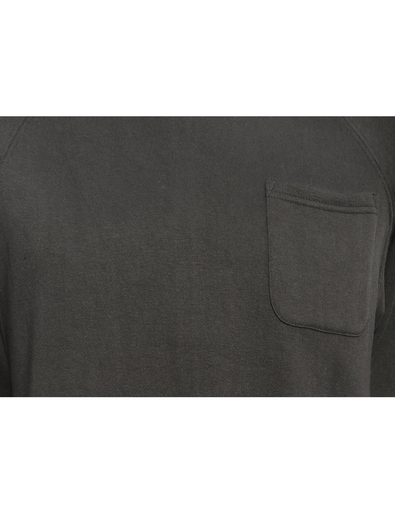 Black Plain Sweatshirt - M