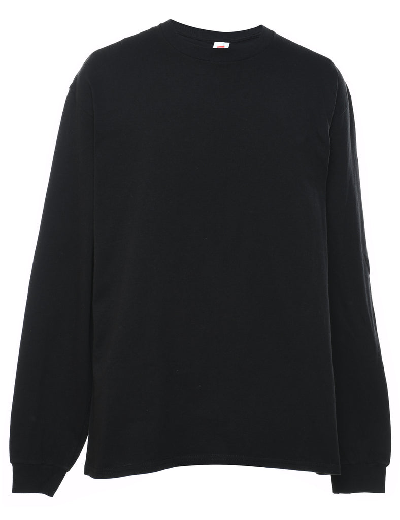 Black Plain T-shirt - L