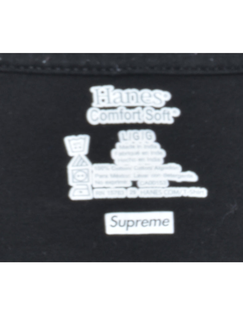 Black Plain T-shirt - L
