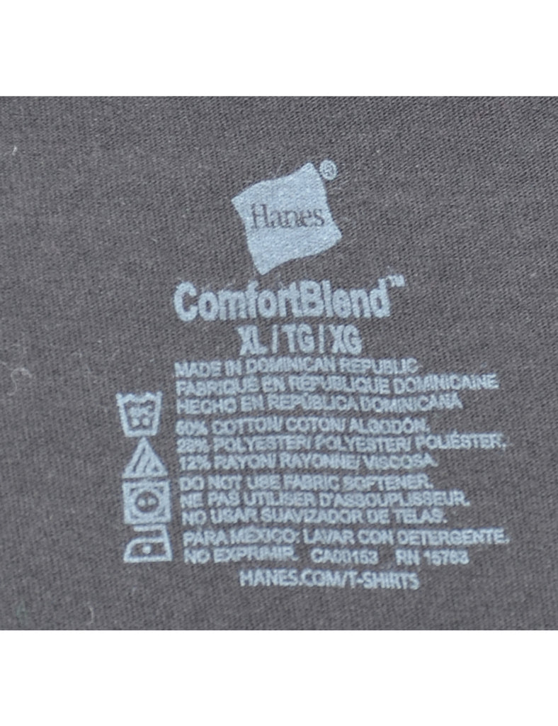 Black Plain T-shirt - XL
