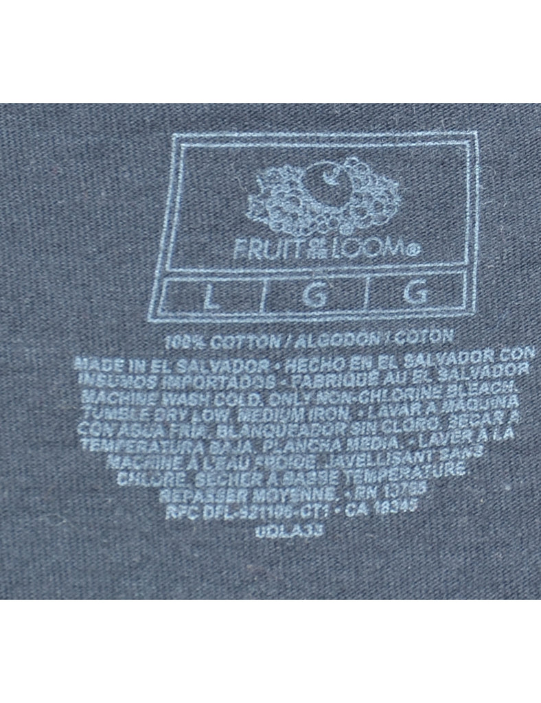 Black Plain T-shirt - L
