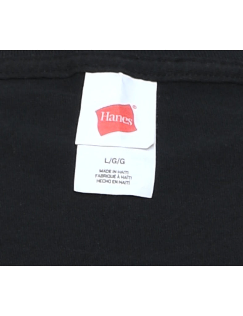 Black Plain T-shirt - L