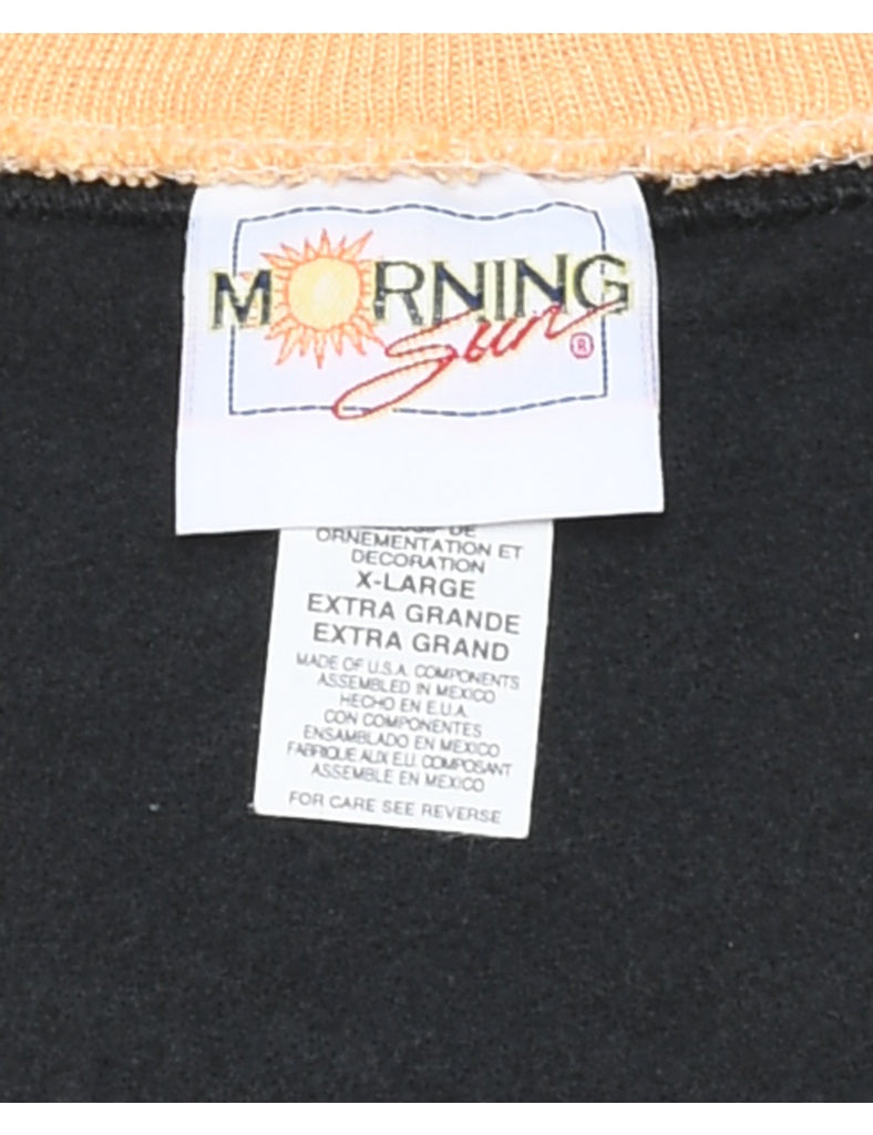 Black Printed Autumnal Sweatshirt - XL