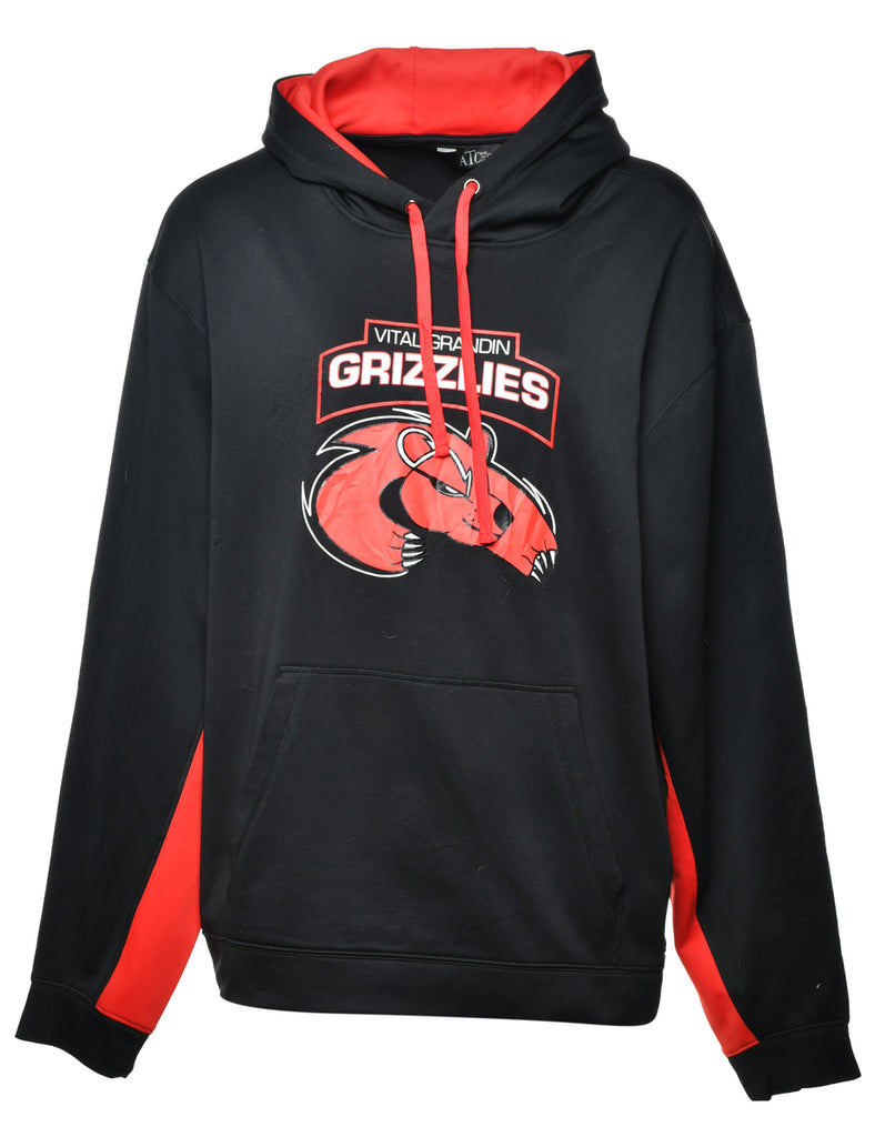 Black Printed Hoodie - XL