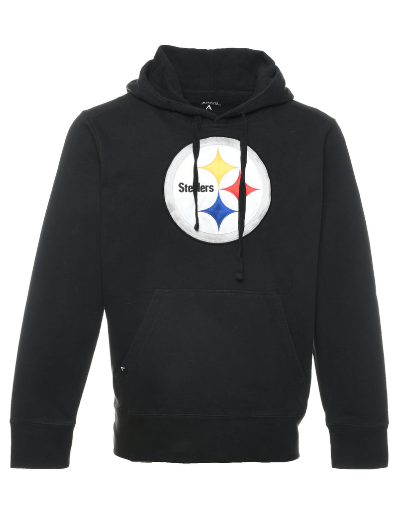 Black Printed Hoodie - M