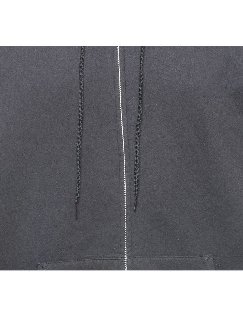 Black Printed Hoodie - L
