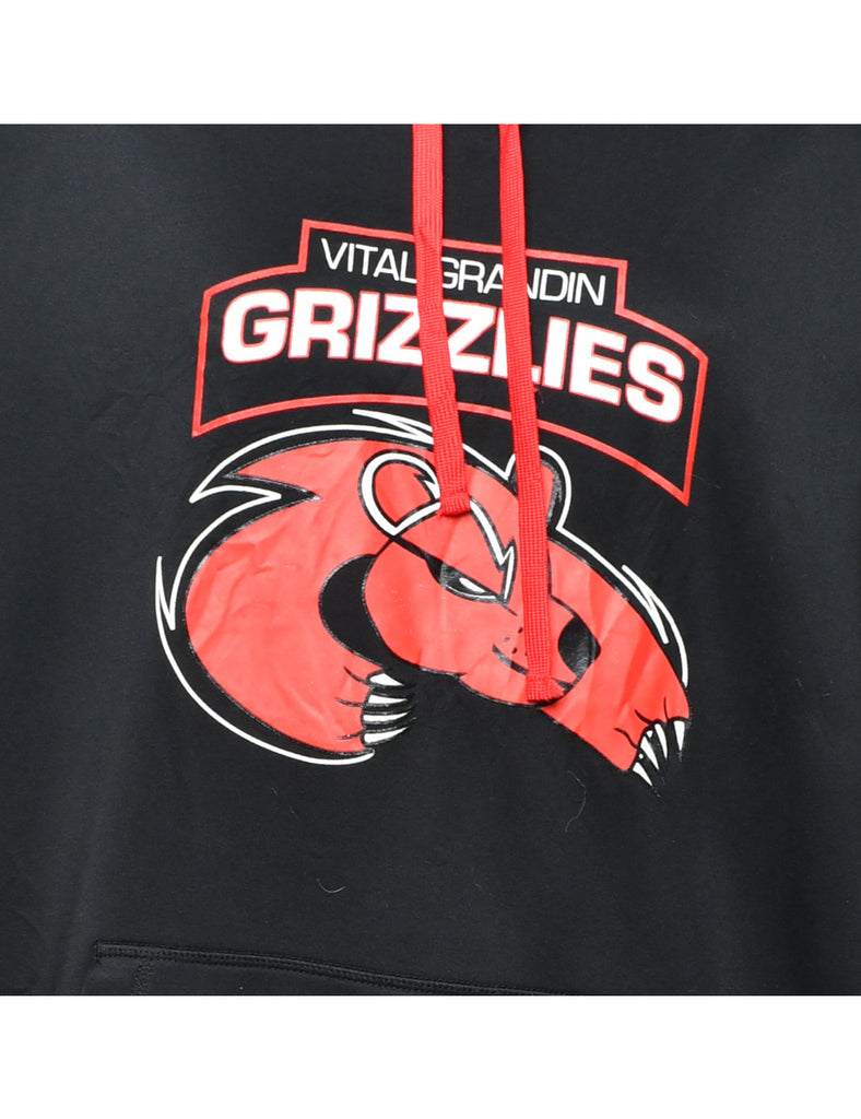 Black Printed Hoodie - XL