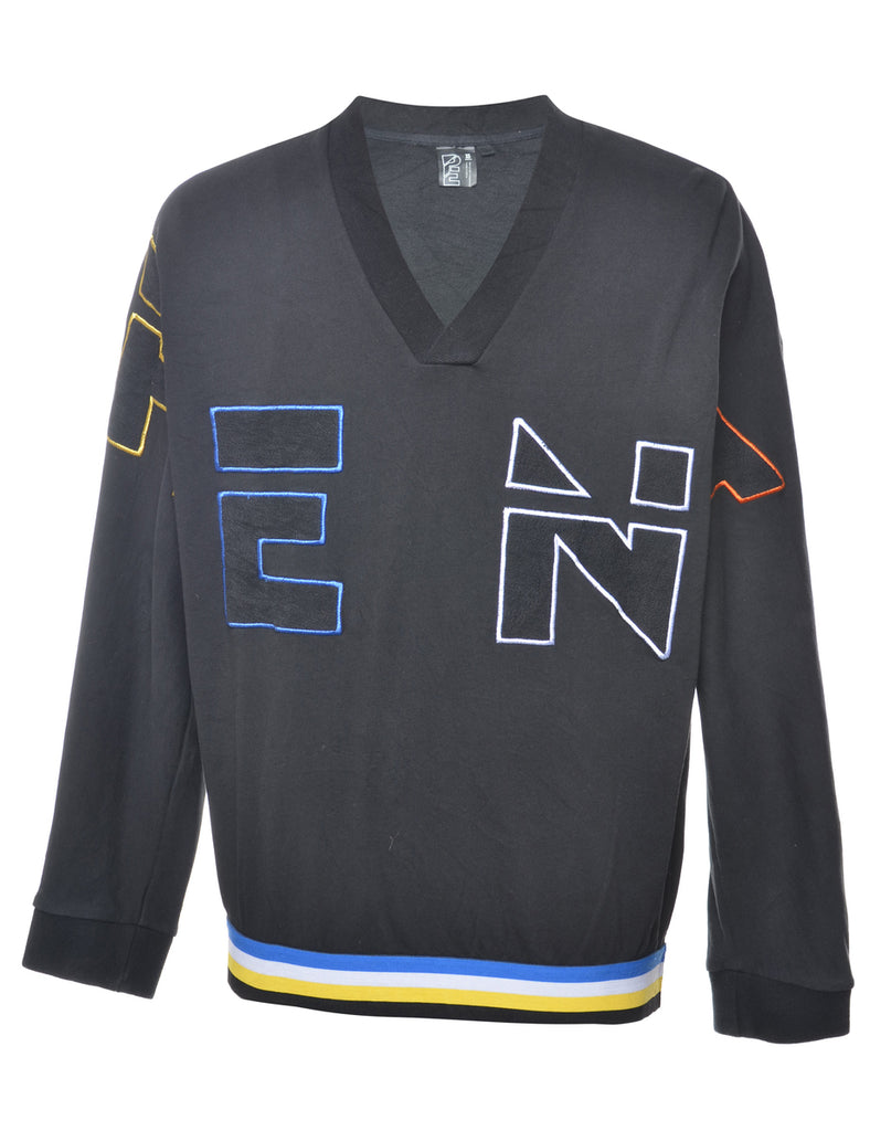 Black Printed Sweatshirt - XS
