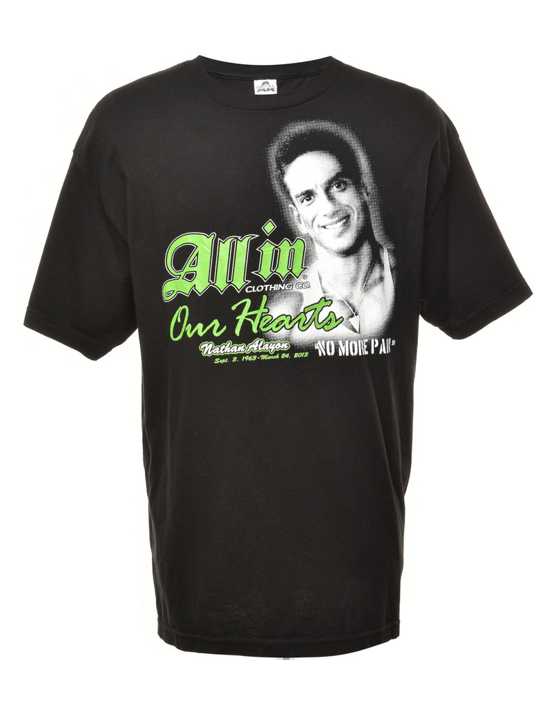 Black Printed T-shirt - XL