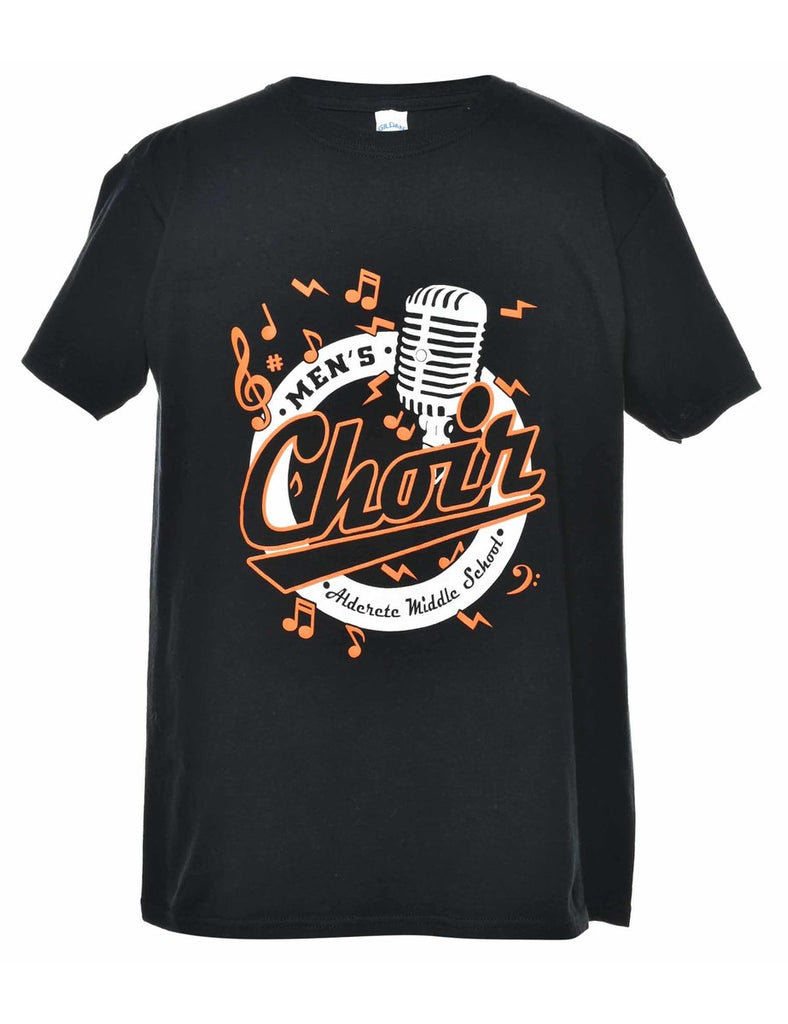 Black Printed T-shirt - XL