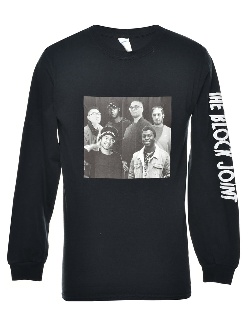 Black Printed T-shirt - S