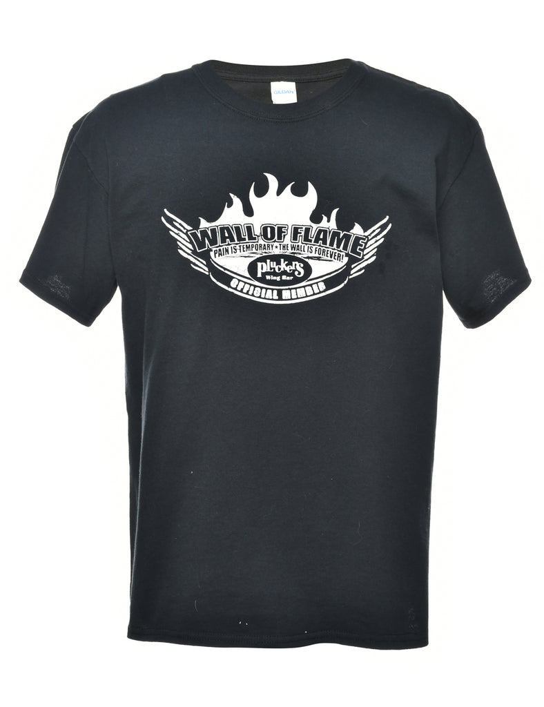 Black Printed T-shirt - L