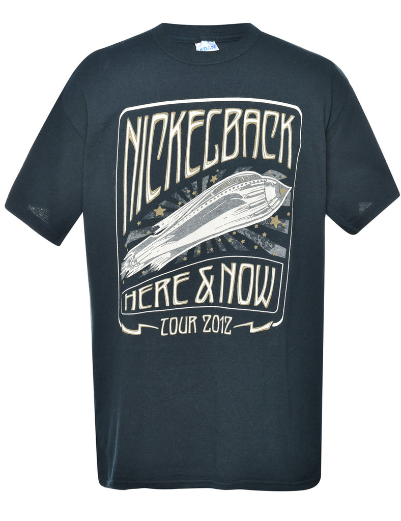 Black Printed T-shirt - M