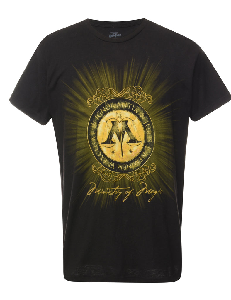 Black Printed T-shirt - L