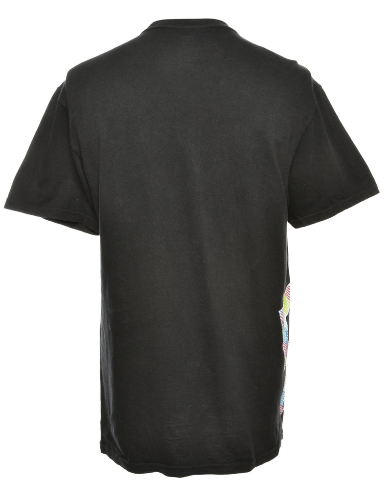 Black Printed T-shirt - M