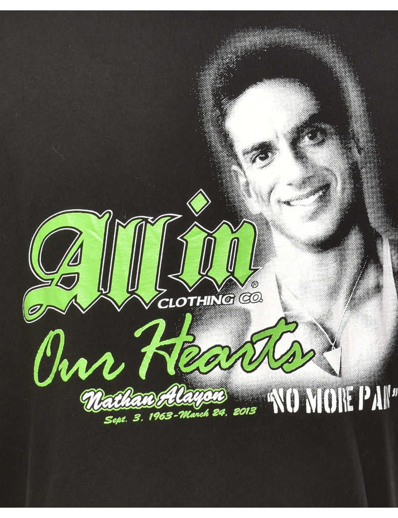 Black Printed T-shirt - XL