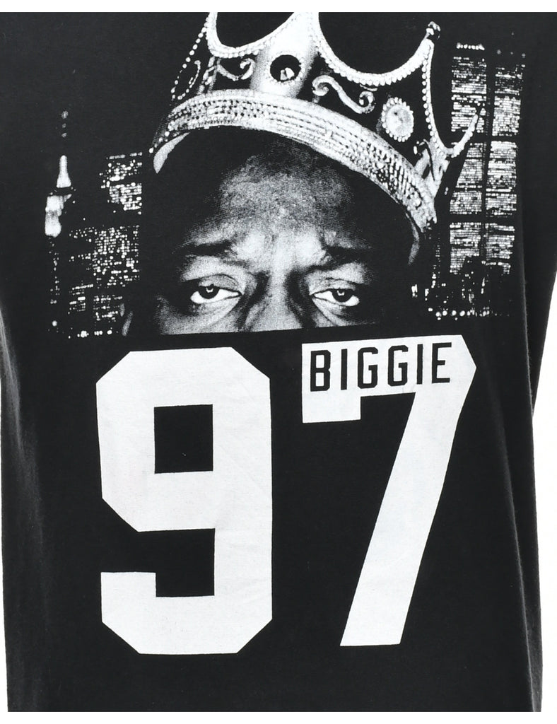 Black Printed T-shirt - M