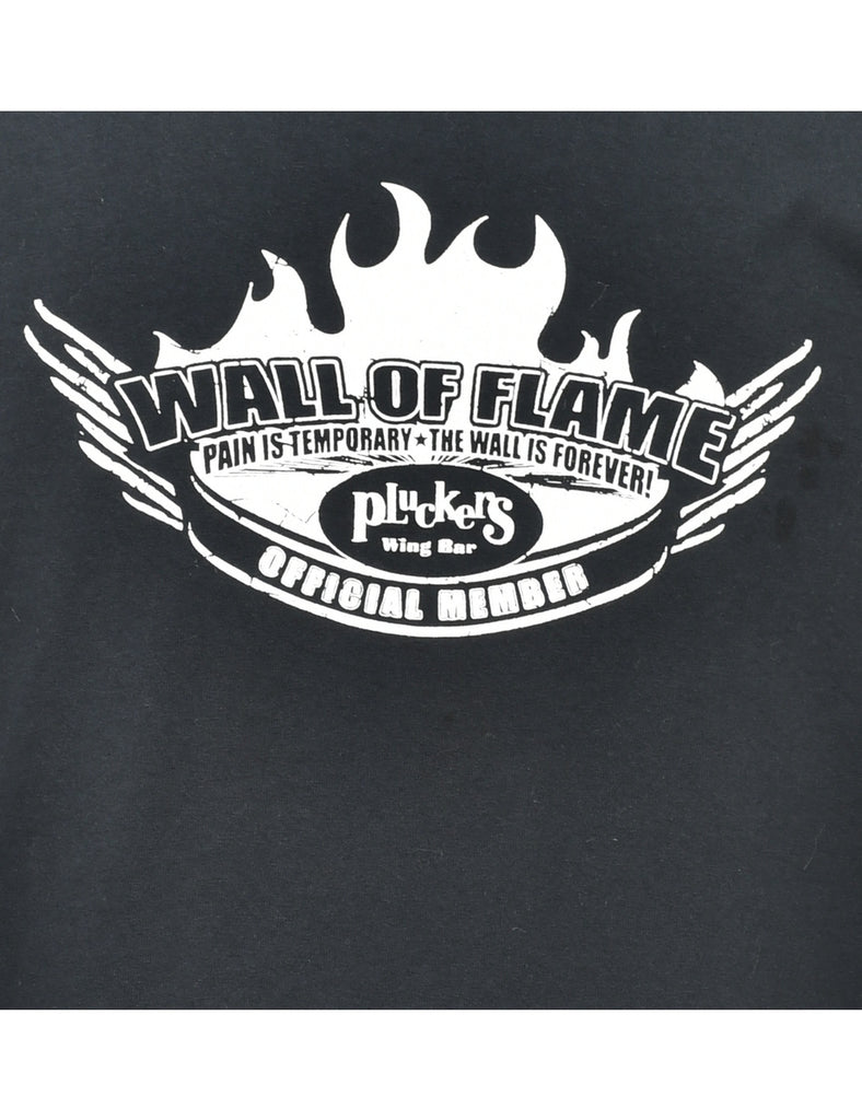 Black Printed T-shirt - L