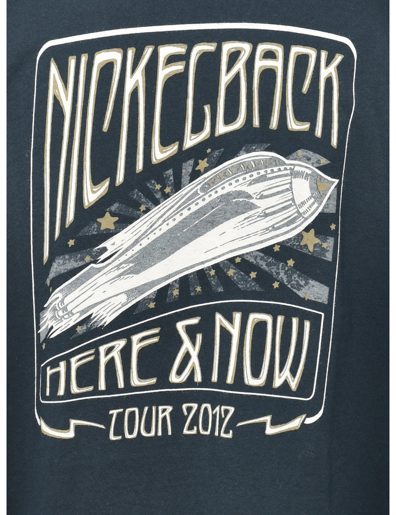 Black Printed T-shirt - M