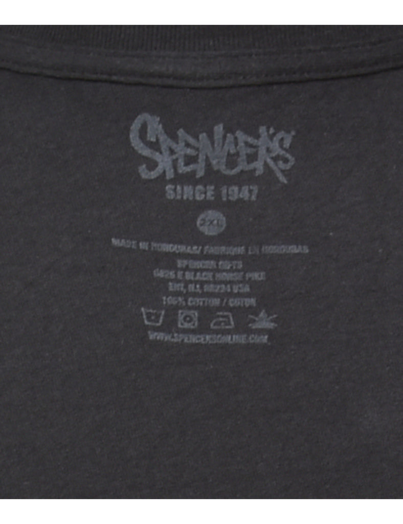 Black Printed T-shirt - XL