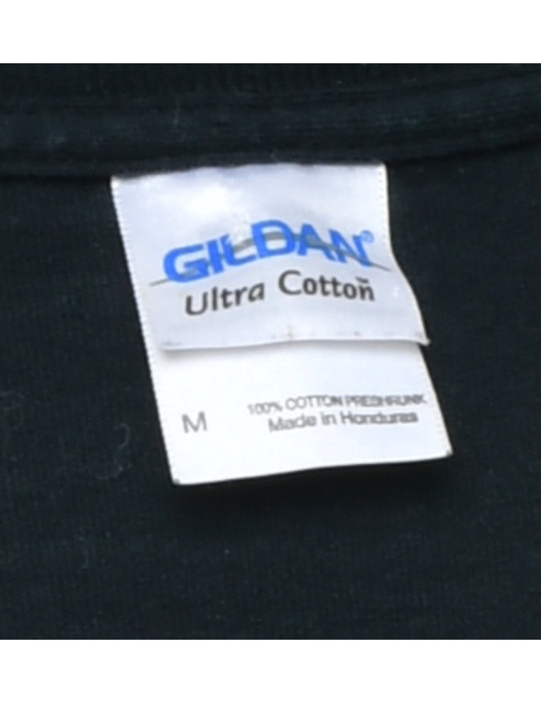 Black Printed T-shirt - M