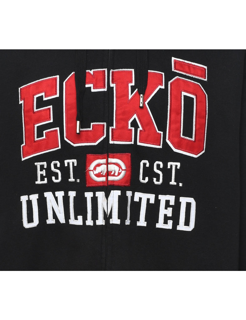 Black & Red Y2K Ecko Hoodie - XL