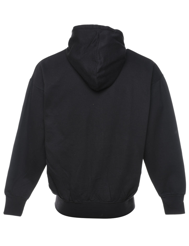 Black Retired Design Printed Hoodie - L