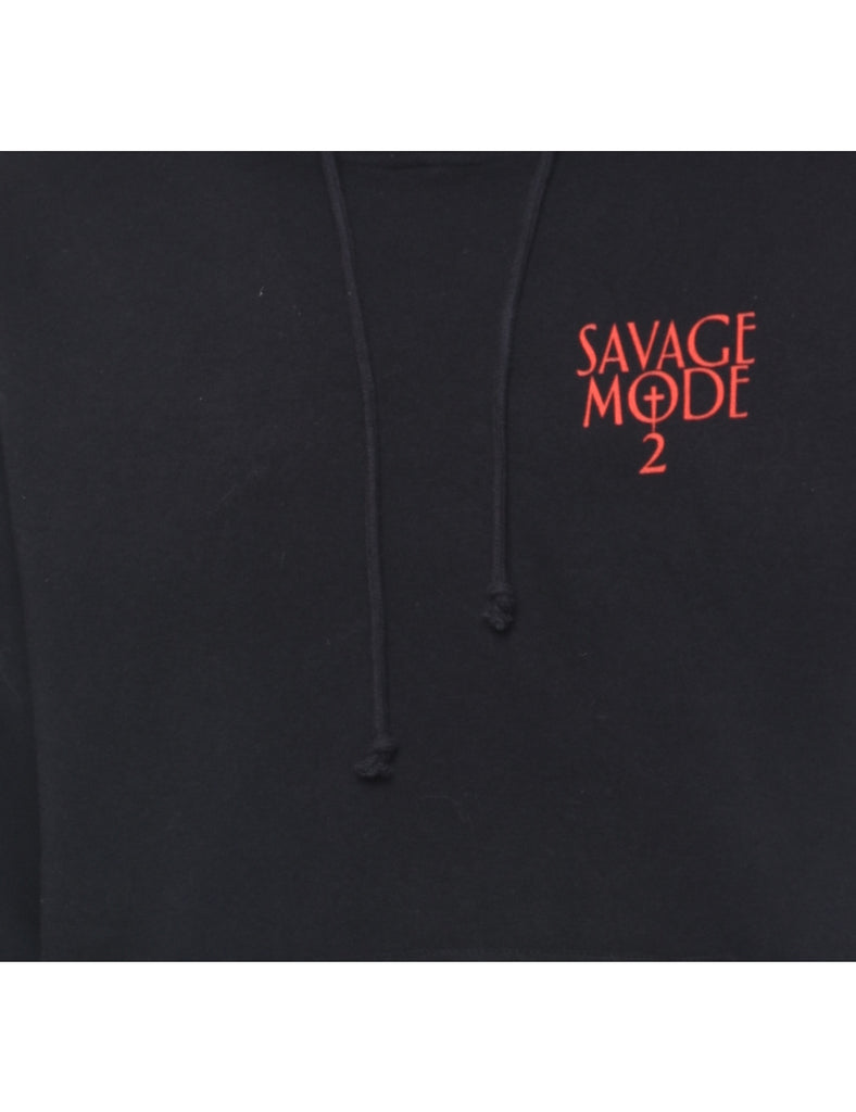 Black Savage Mode 2 Printed Hoodie - L