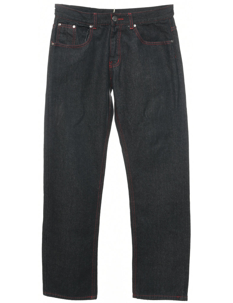 Black Straight Fit Jeans - W34 L32
