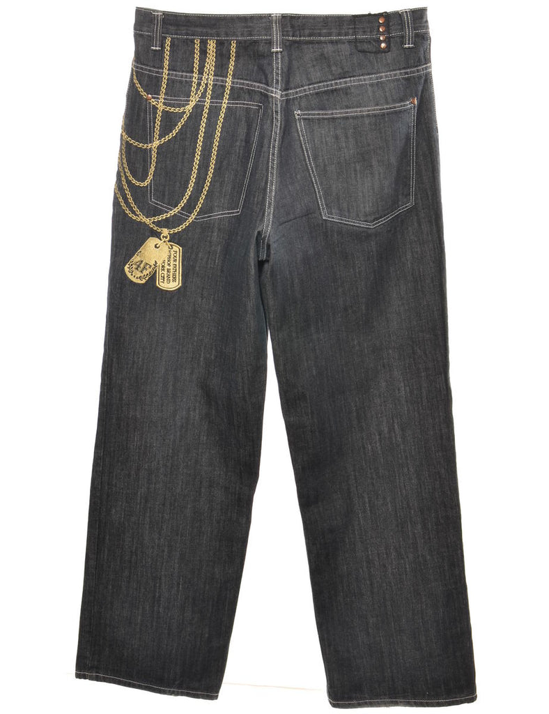 Black Straight Fit Jeans - W36 L34