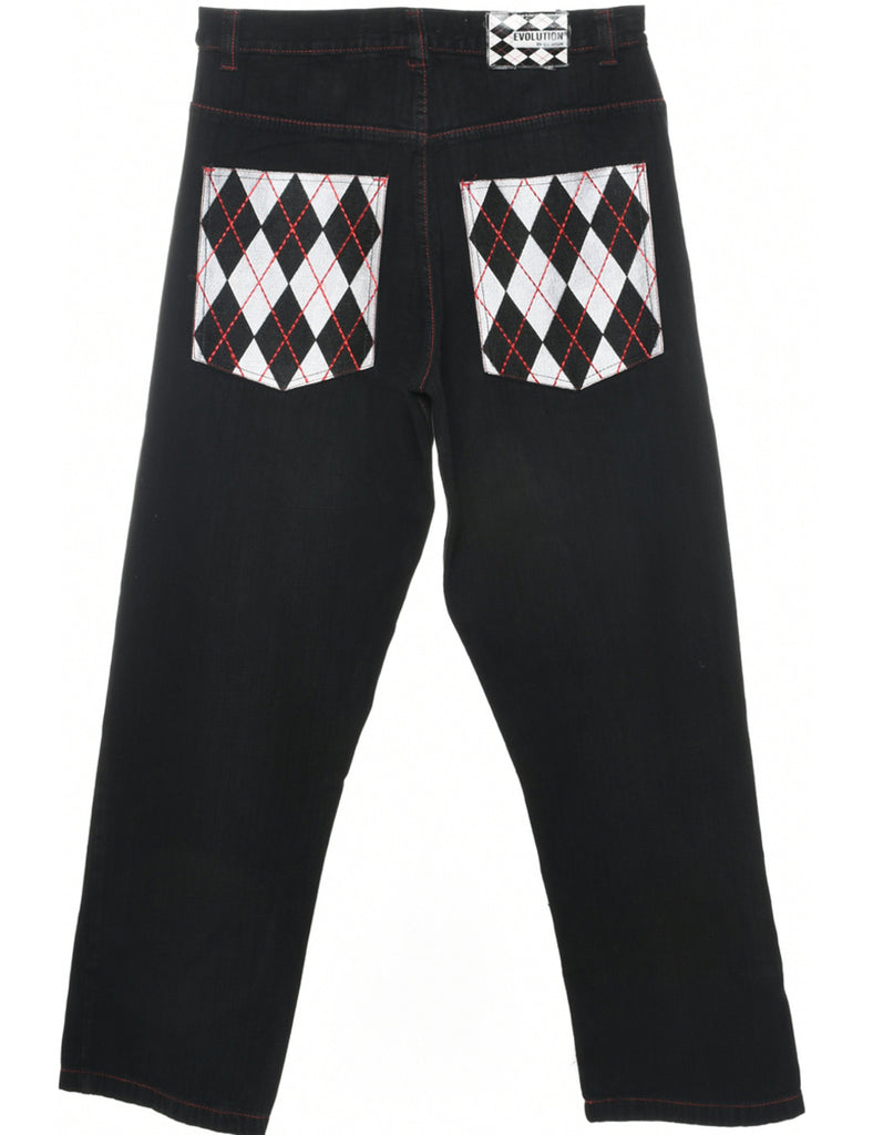 Black Straight Fit Jeans - W34 L34