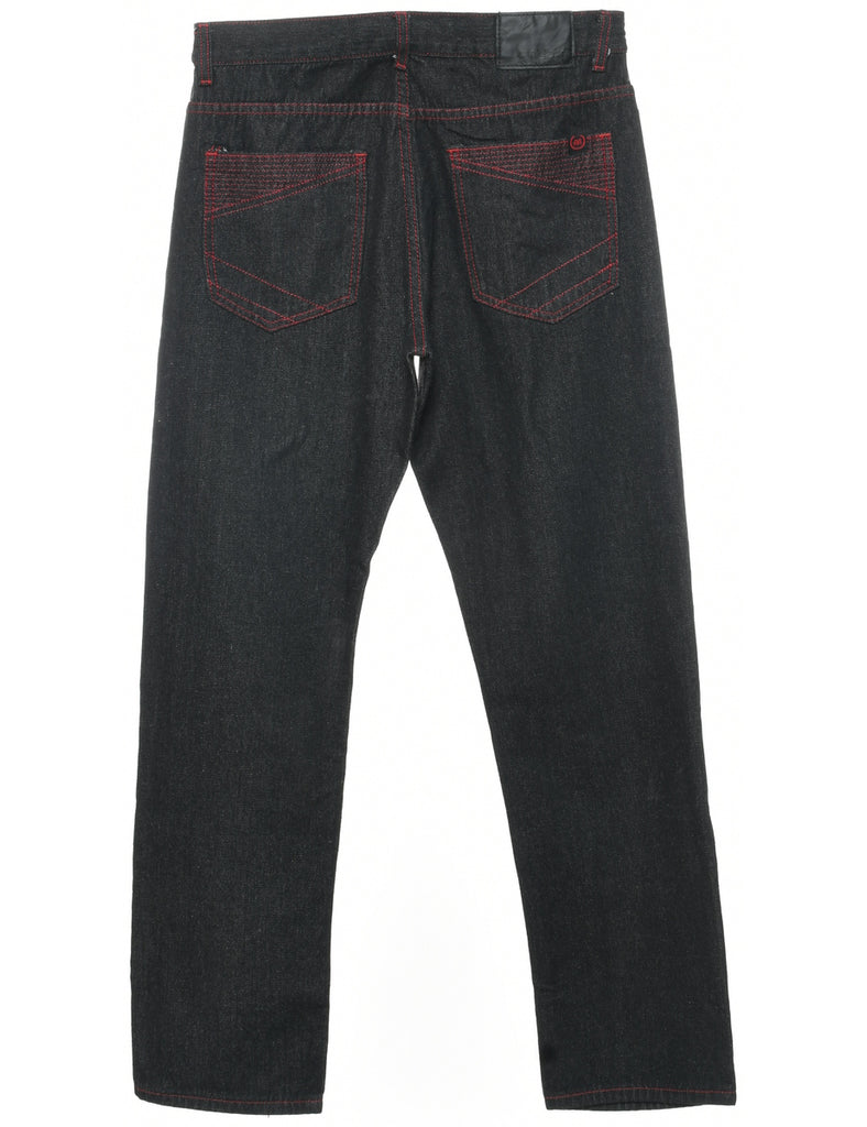 Black Straight Fit Jeans - W34 L32