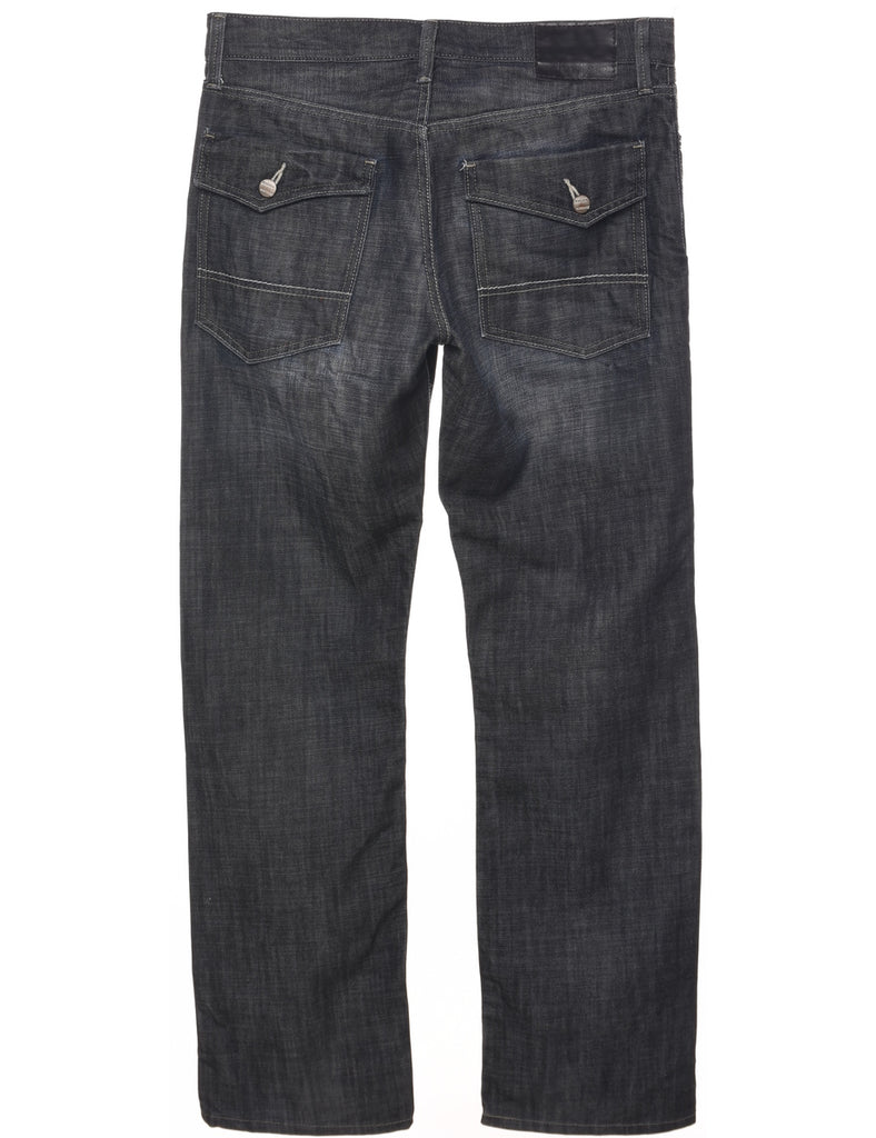 Black Straight Fit Jeans - W32 L30