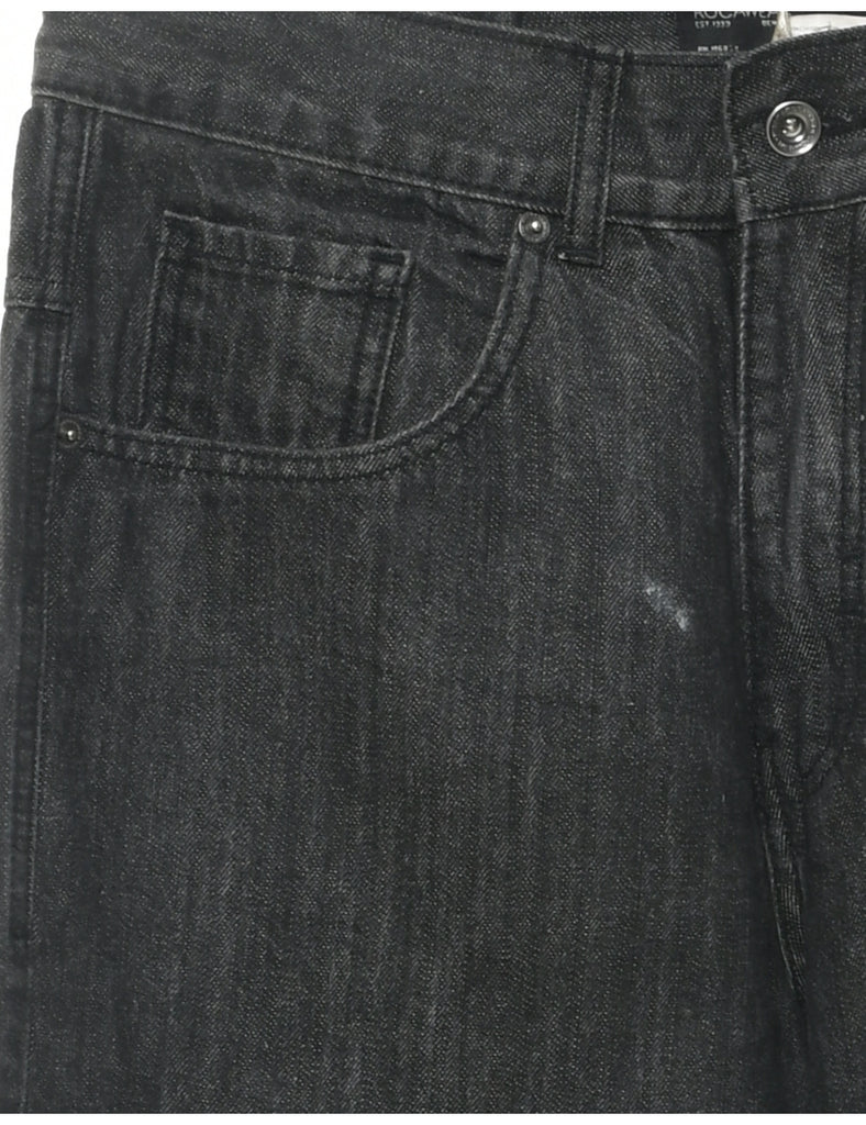 Black Straight Fit Jeans - W34 L32