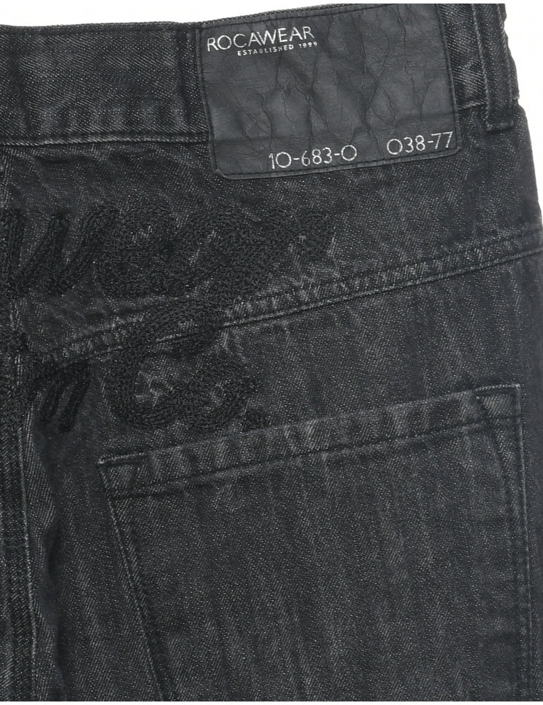 Black Straight Fit Jeans - W34 L32