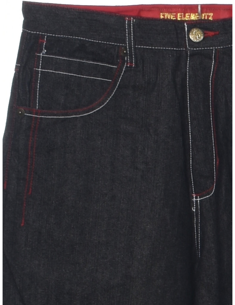 Black Straight Fit Y2K Jeans - W34 L34