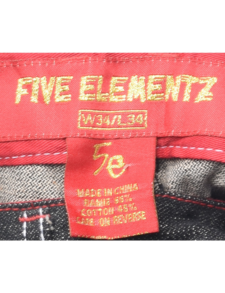 Black Straight Fit Y2K Jeans - W34 L34