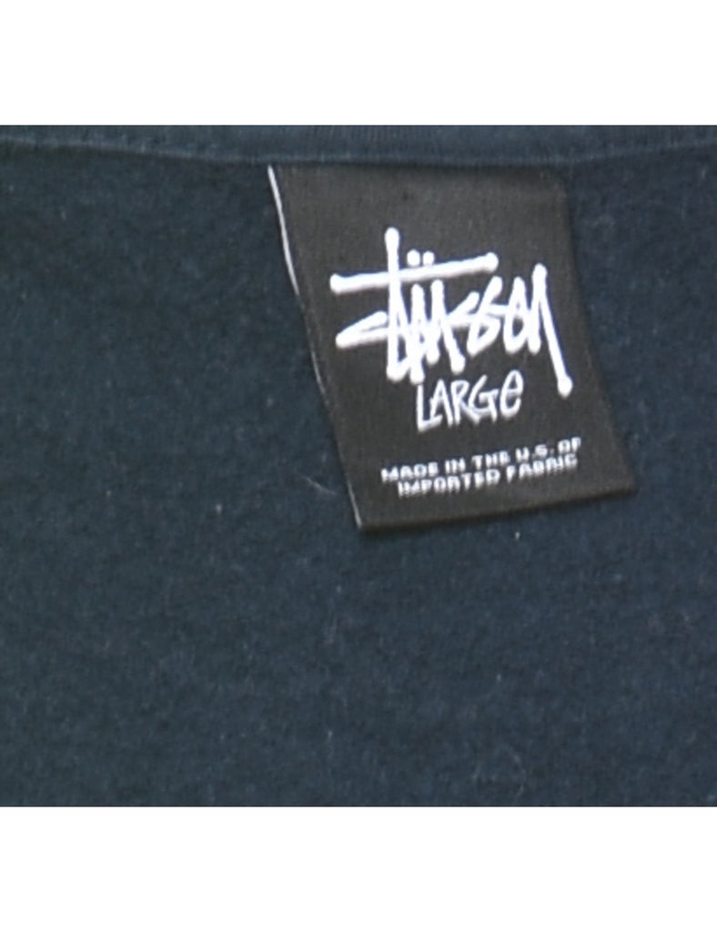 Black Stussy Cheetah Sweatshirt - L