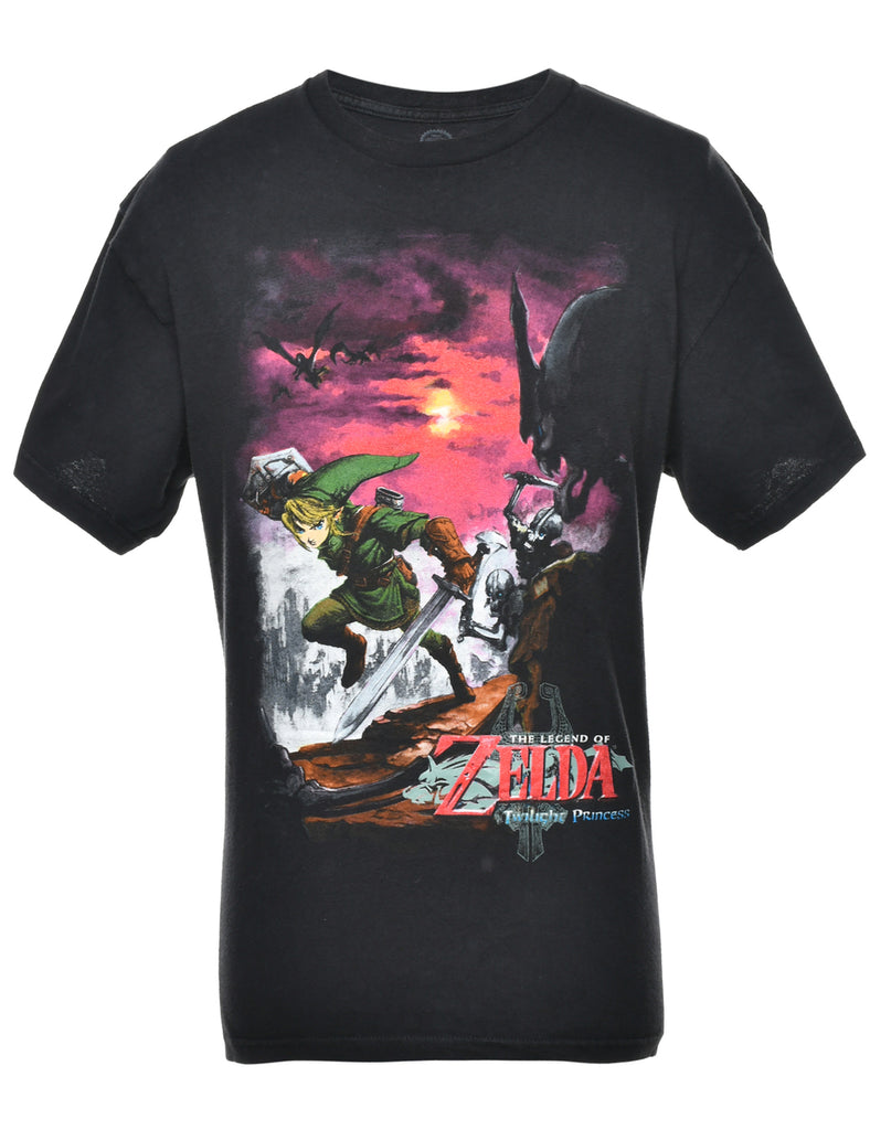 Black The Legend Of Zelda Printed T-shirt - L