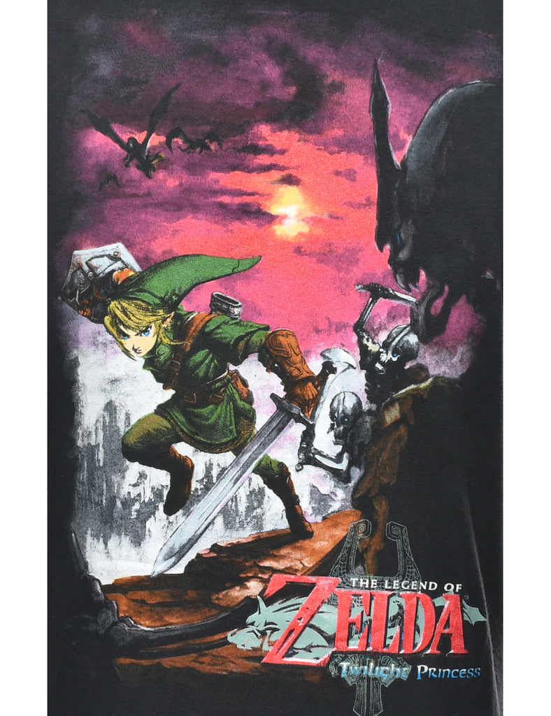 Black The Legend Of Zelda Printed T-shirt - L