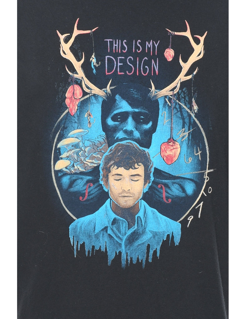 Black 'This Is My Design' Printed T-shirt - XL