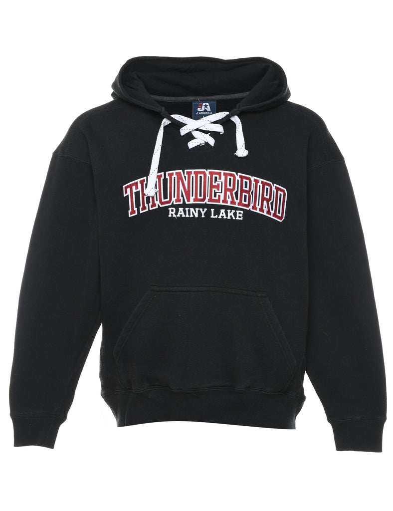 Black Thunderbird Rainy Lake Hoodie - L