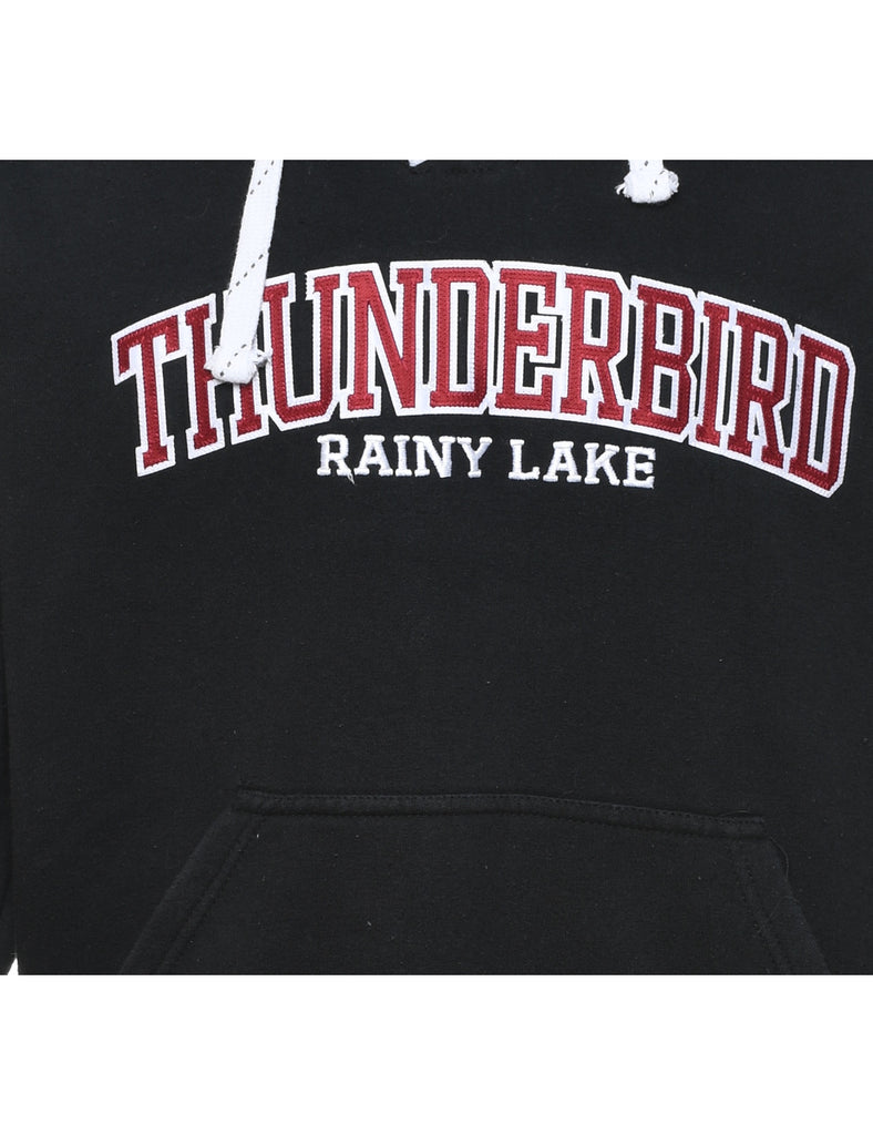 Black Thunderbird Rainy Lake Hoodie - L